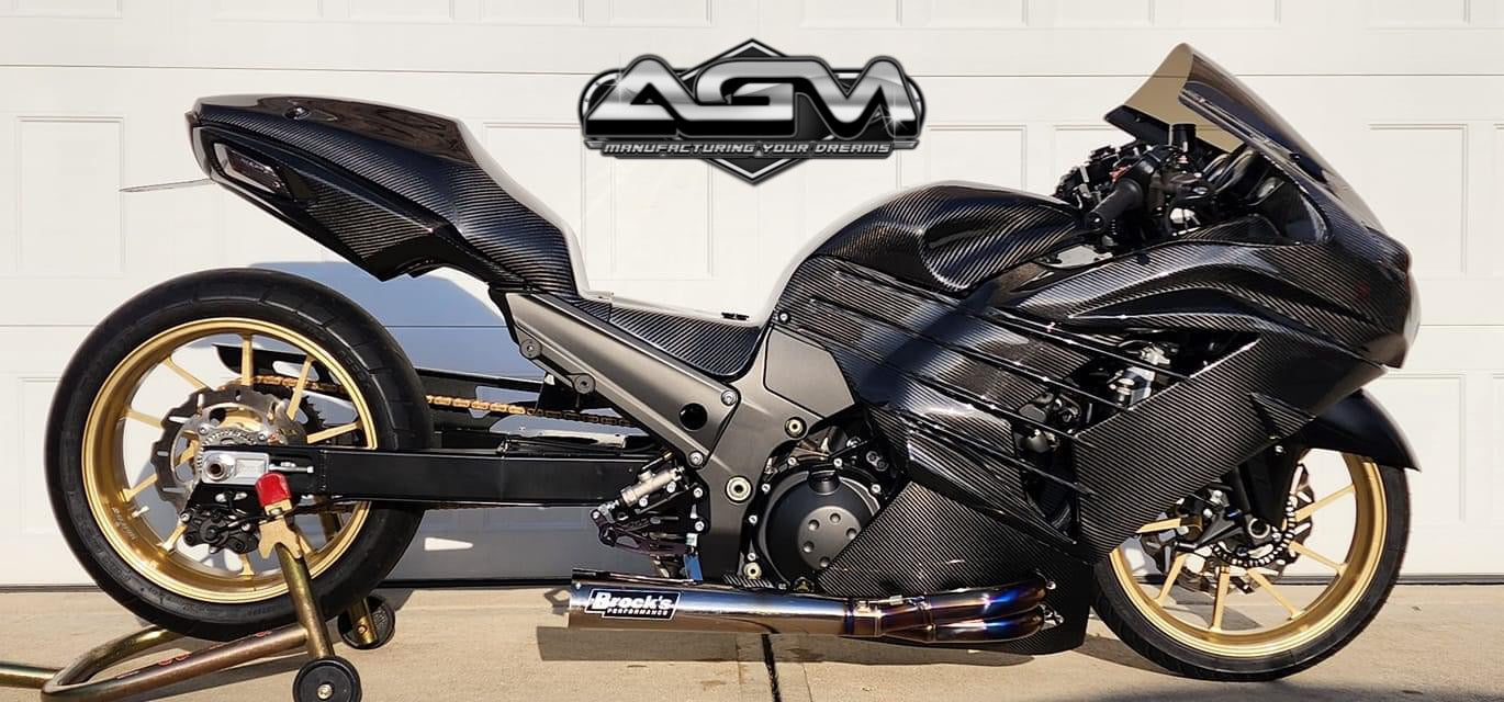 2006-2025 Kawasaki ZX14R AGM Carbon Fiber Full Front Fairing Kit (3/4 Upper)