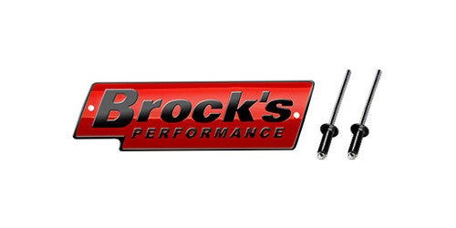 Brock's Performance Logo Plate 4in Red w/ Black Letters (Includes Rivets)