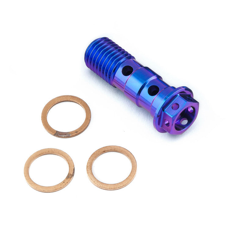 2017-2025 Suzuki GSXR1000 Titanium Banjo Bolt Double M10x(1.25mm) Race Spec Rear Brake Master Cylinder TIBANJOD10RZ4
