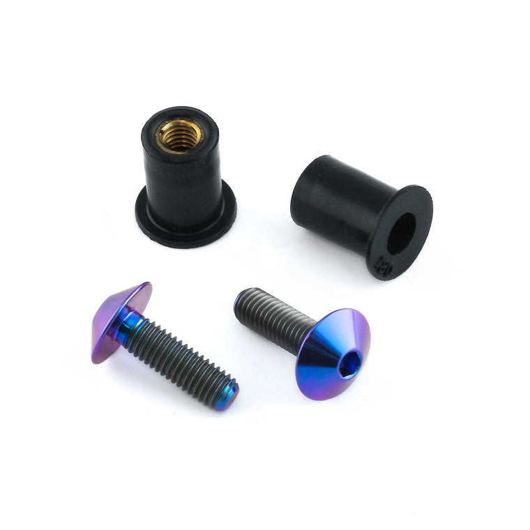 2008-2020 Suzuki GSX1300R Hayabusa Titanium Windshield Kit 2 Bolt TISK2