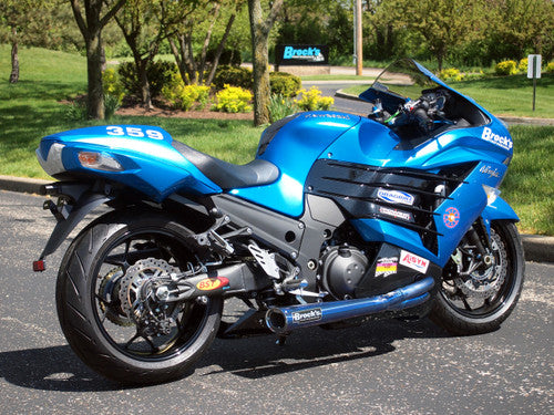 2006-2025 Kawasaki ZX14R TiWinder Blue Full System w/ 18" Muffler Race Baffle