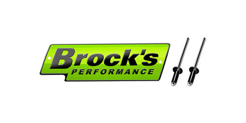 Brock's Performance Logo Plate 4in Green w/ Black Letters (Includes Rivets)