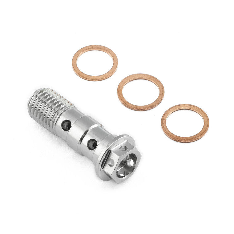 2017-2025 Suzuki GSXR1000 Stainless Steel Banjo Bolt Double M10x(1.25mm) Rear Master Cylinder Race Spec LSSBANJOD10RZ4