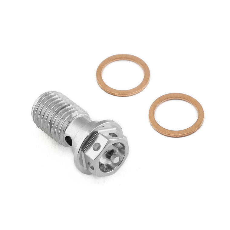 1999-2007 Suzuki GSX1300R Hayabusa, 2001-2002 Suzuki GSXR1000, 2017-2025 Suzuki GSXR1000 Stainless Steel Banjo Bolt Single M10x(1.25mm) Rear Master Cylinder Race Spec LSSBANJOS10RZ4
