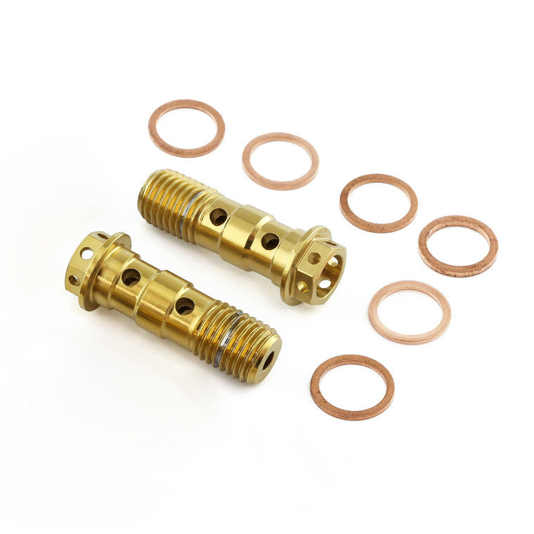 2017-2025 Suzuki GSXR1000 Stainless Steel Banjo Bolt Double M10x(1.25mm) Race Spec Front Caliper Pack x2 SSBANJOD10R-2Z1