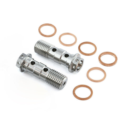 2017-2025 Suzuki GSXR1000 Stainless Steel Banjo Bolt Double M10x(1.25mm) Race Spec Front Caliper Pack x2 SSBANJOD10R-2Z1