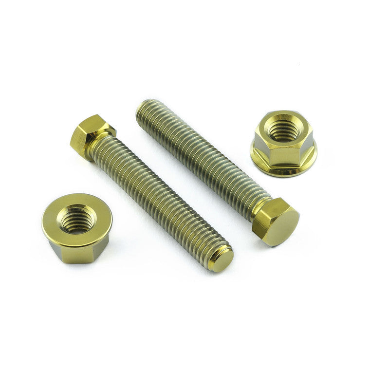 2001-2002 Suzuki GSXR1000 Titanium Axle Adjuster Bolt & Nut Set M8x(1.25mm)x45mm TIAXLE845SET