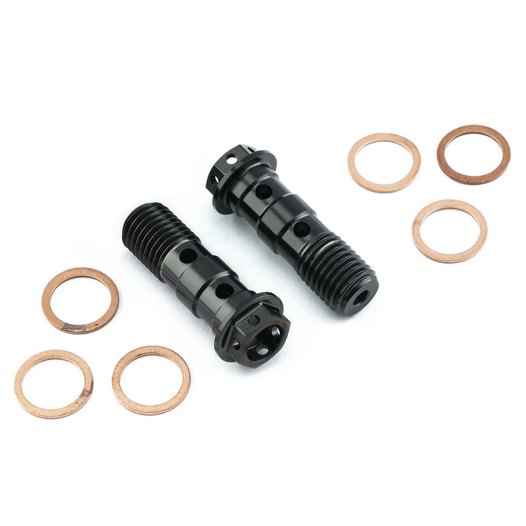 2017-2025 Suzuki GSXR1000 Titanium Banjo Bolt Double M10x(1.25mm) Front Brake Caliper Race Spec Pack x2 TIBANJOD10R-2Z1