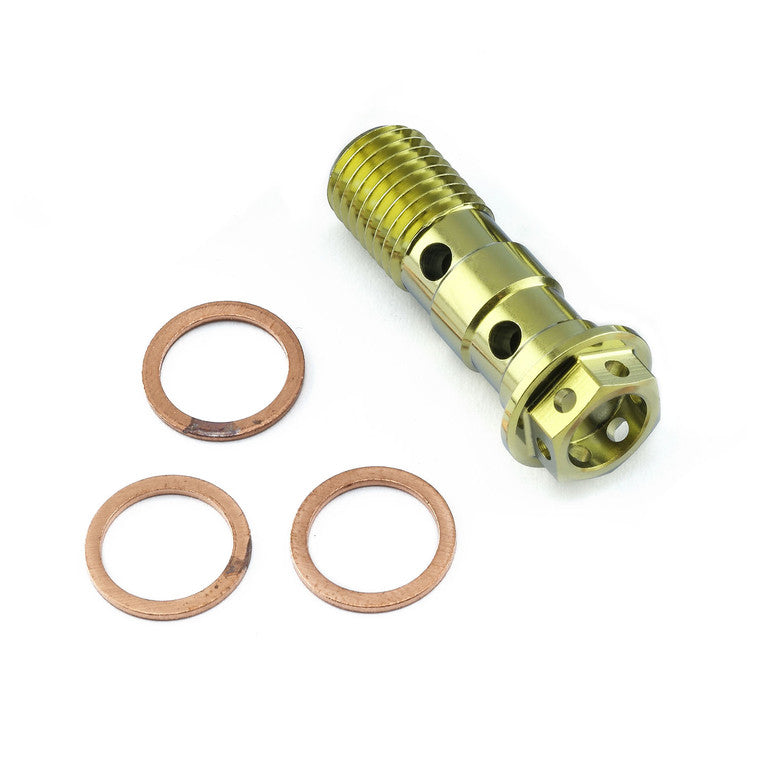 2017-2025 Suzuki GSXR1000 Titanium Banjo Bolt Double M10x(1.25mm) Race Spec Rear Brake Master Cylinder TIBANJOD10RZ4