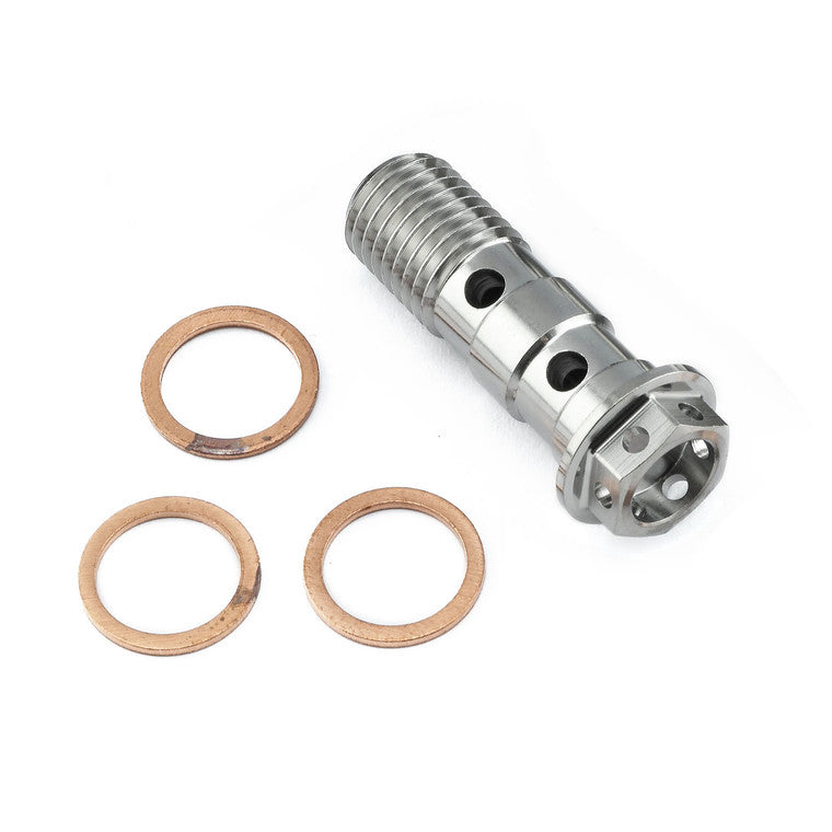 2017-2025 Suzuki GSXR1000 Titanium Banjo Bolt Double M10x(1.25mm) Race Spec Rear Brake Master Cylinder TIBANJOD10RZ4