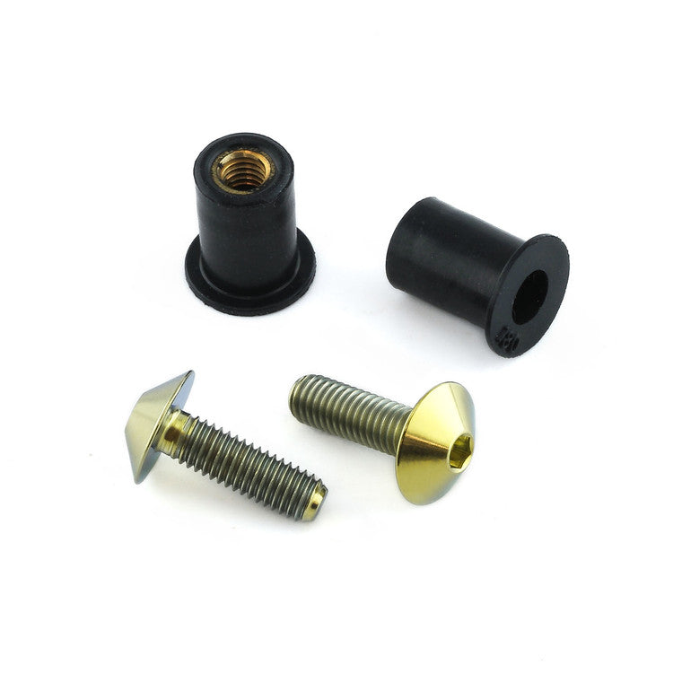 2008-2020 Suzuki GSX1300R Hayabusa Titanium Windshield Kit 2 Bolt TISK2